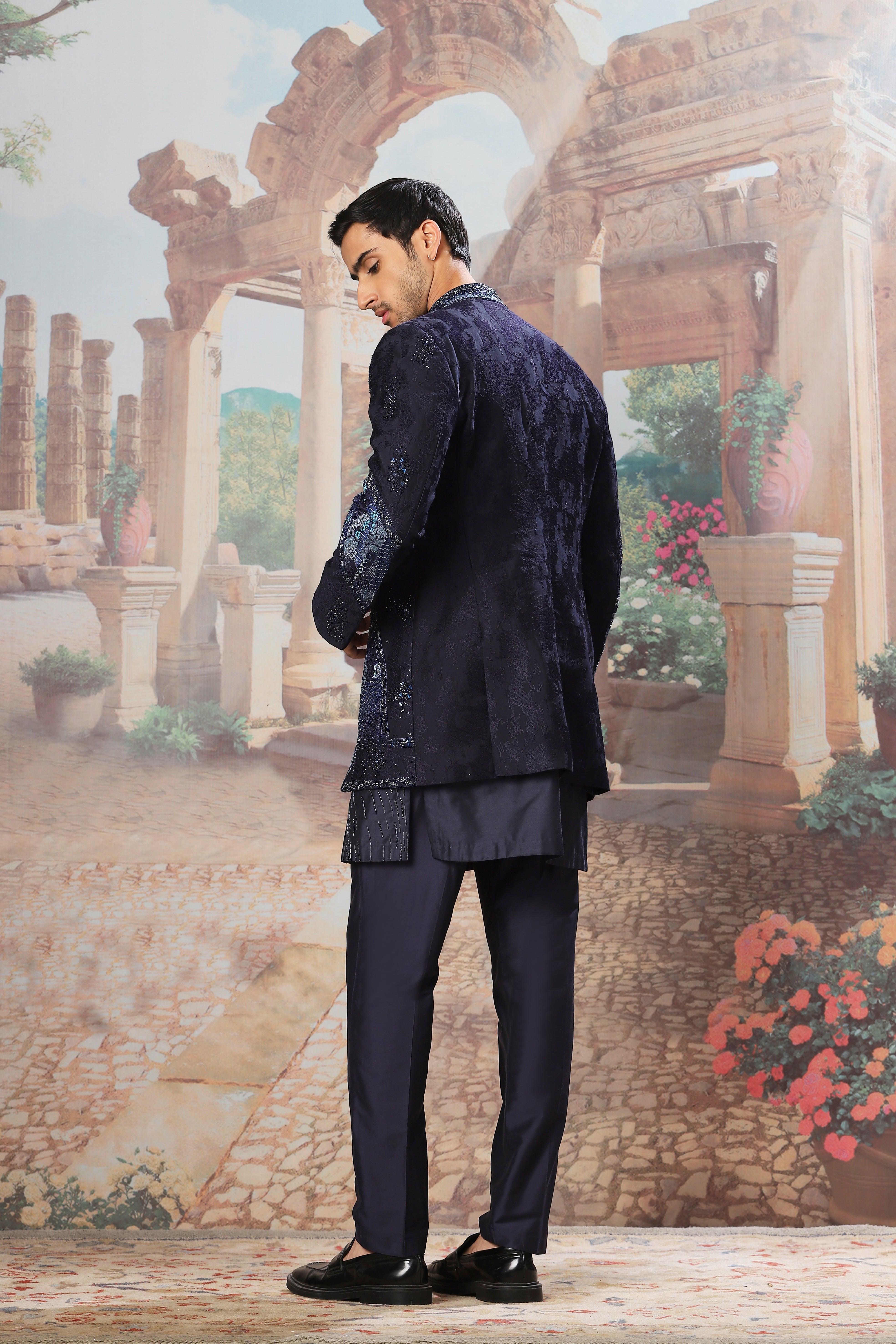 Stellar Reverie Open Embroidered Indo-western Set