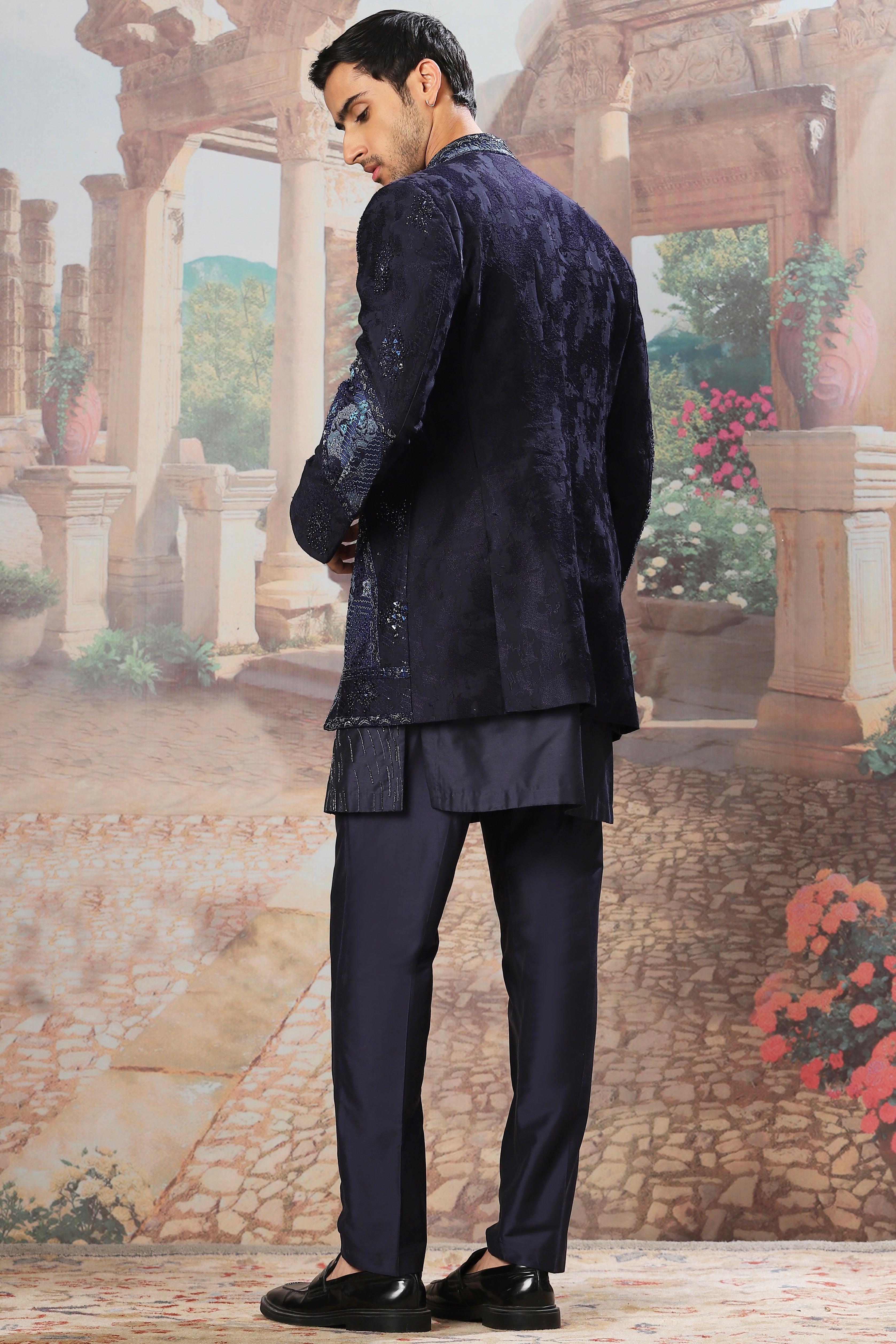 Stellar Reverie Open Embroidered Indo-western Set