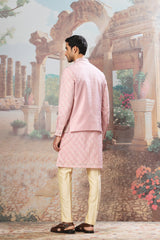 Gulnaz Raw Silk Embroidered Kurta Bundi Set