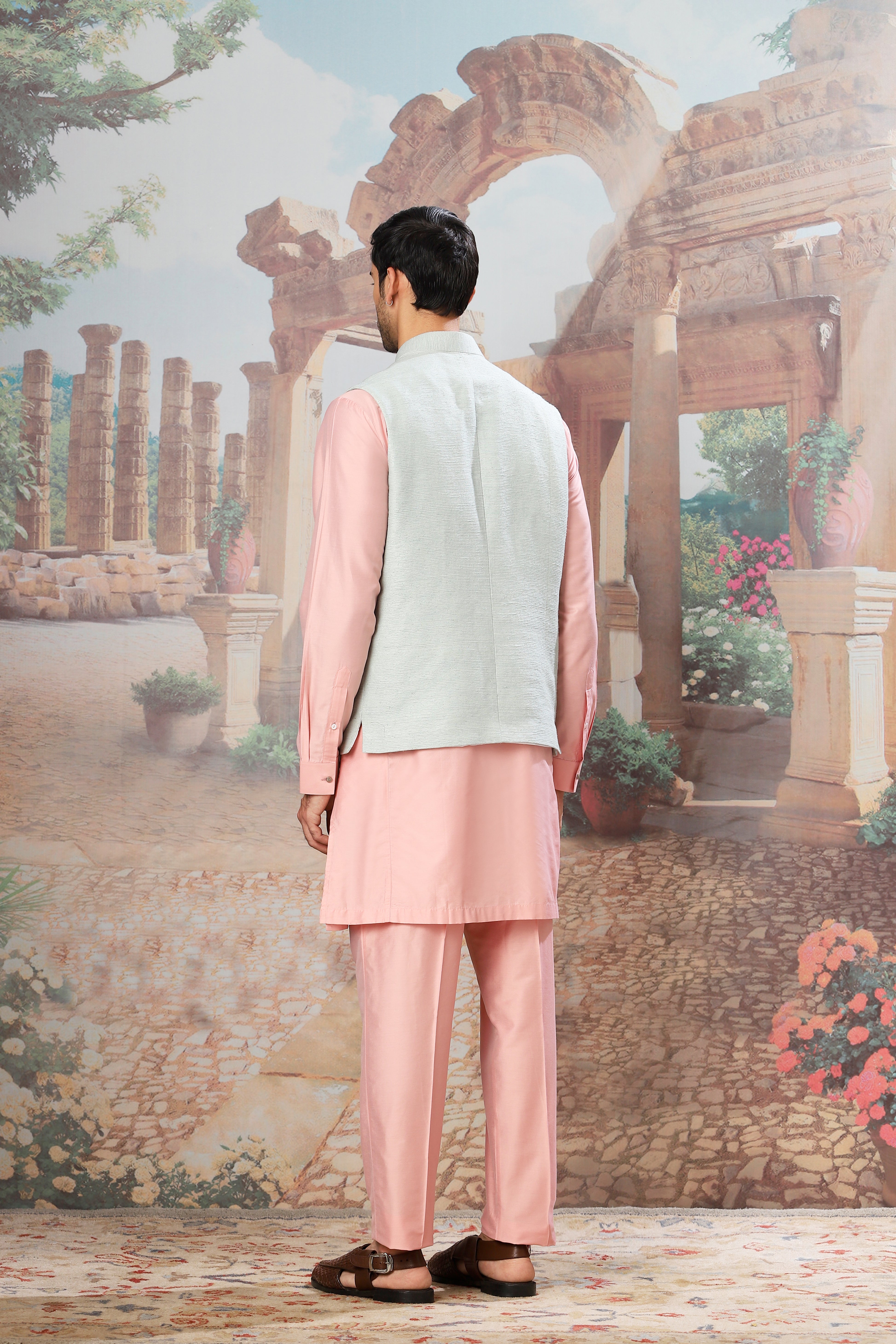 Spring Dawn Embroidered Kurta Bundi Set