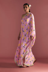 BLUSH HONEYCOMB ONE SHOULDER KAFTAN