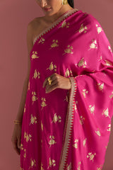 MAGENTA IRISBUD ONE SHOULDER KAFTAN