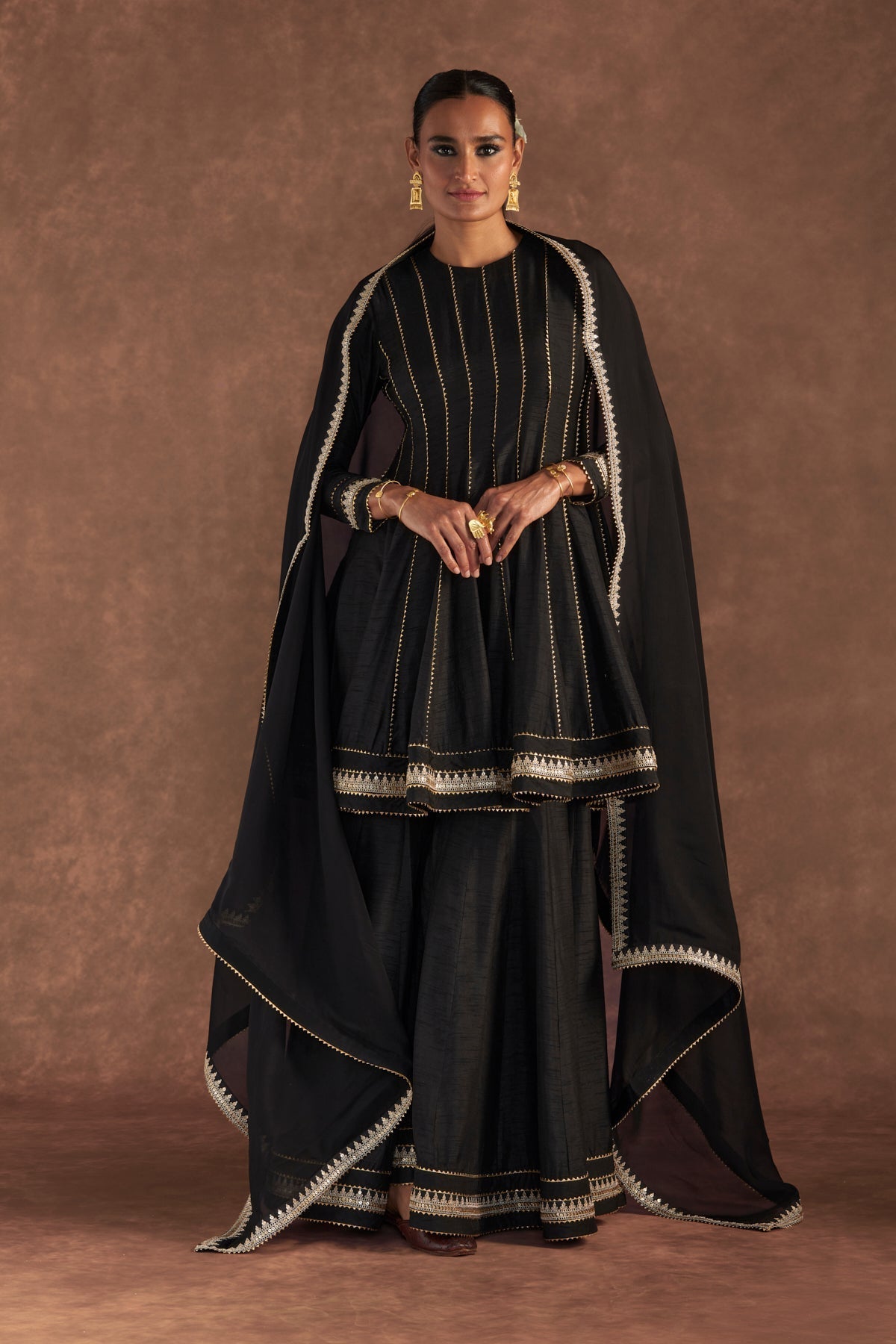 BLACK SHARARA SET