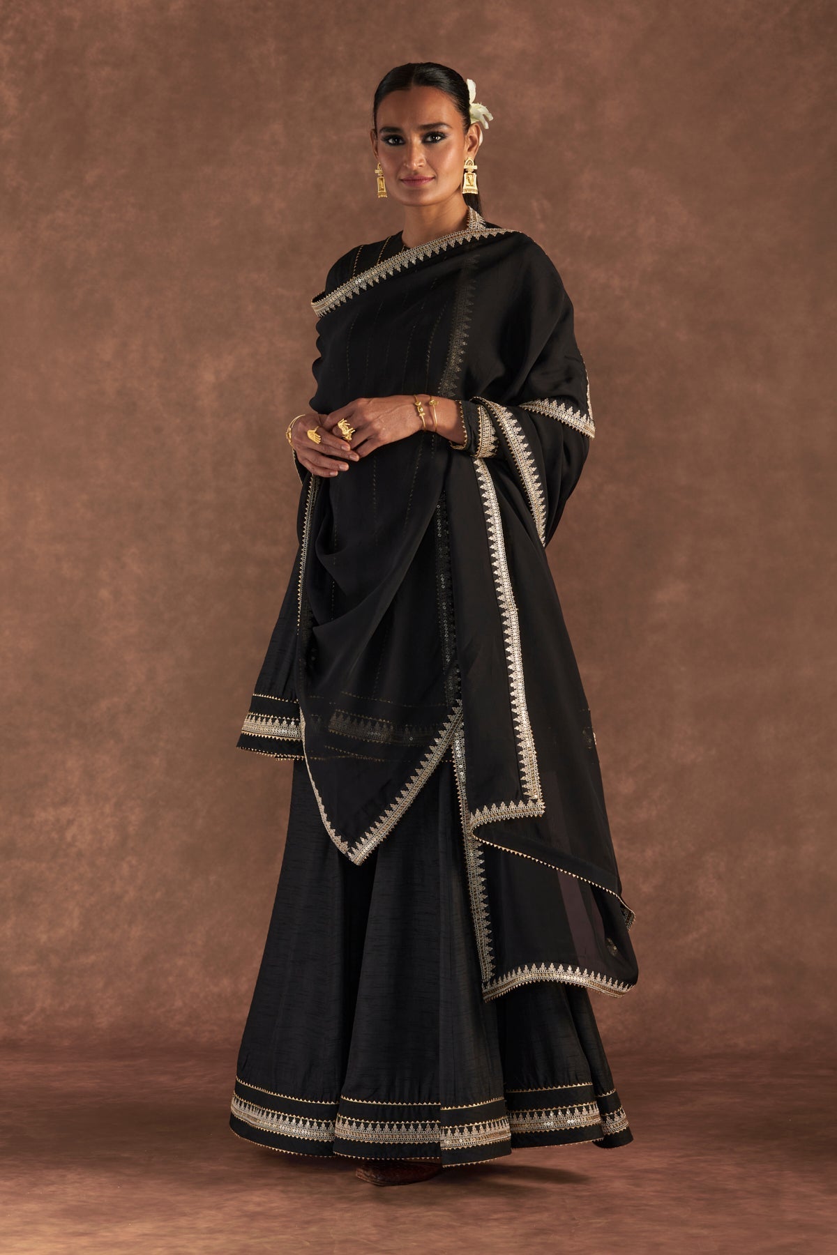 BLACK SHARARA SET