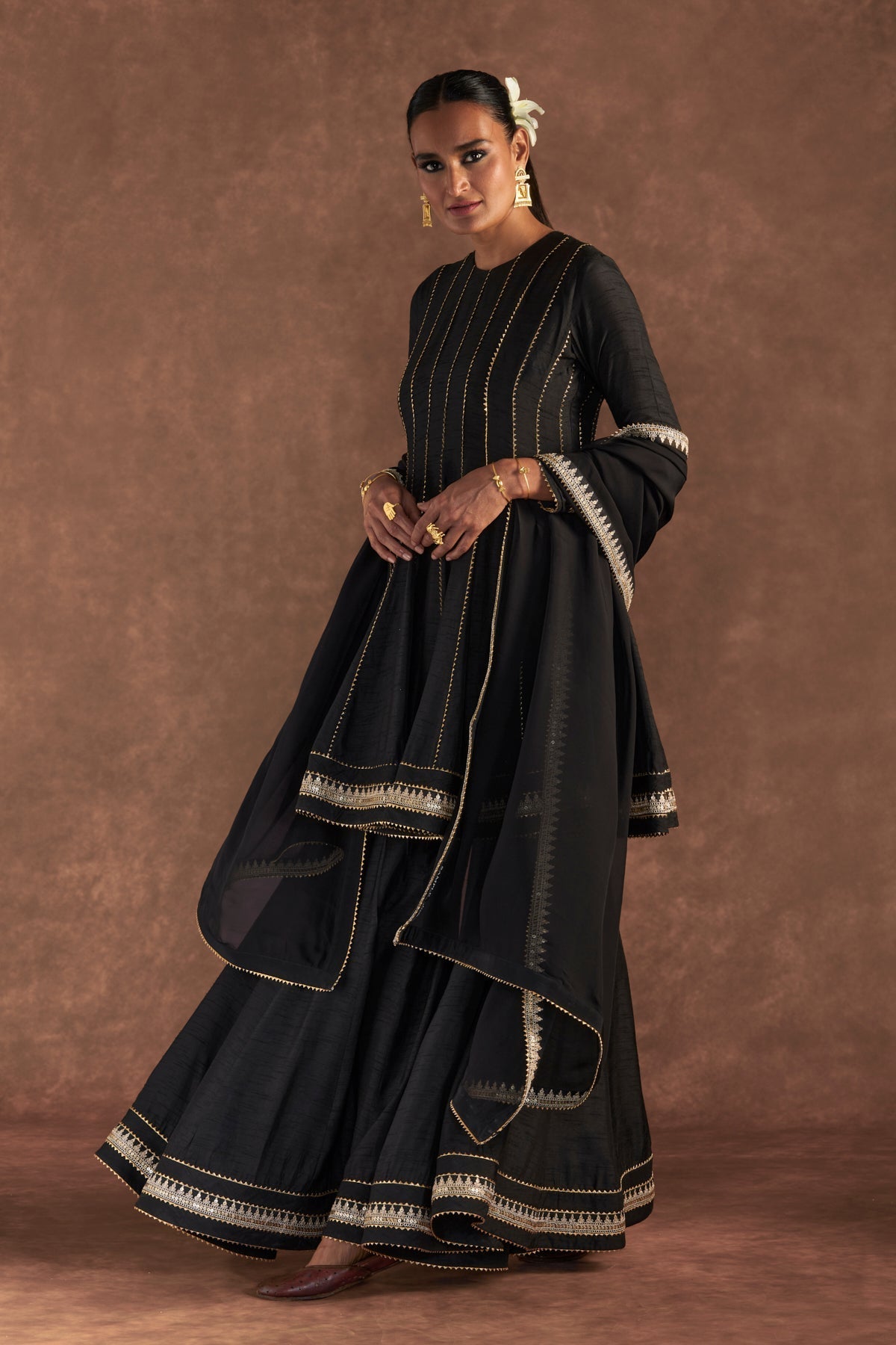 BLACK SHARARA SET