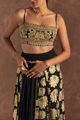 BLACK BERRYBLOOM LAYERED SKIRT SET