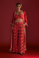 RED RAIN LILY CAPE SET