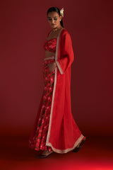 RED RAIN LILY CAPE SET