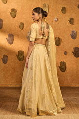 IVORY SAKURA TISSUE LEHENGA SET