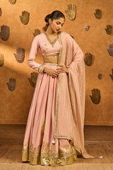 BABY PINK MANDARIN SKY LEHENGA SET