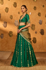 GREEN TOTEM LINE LEHENGA  SET