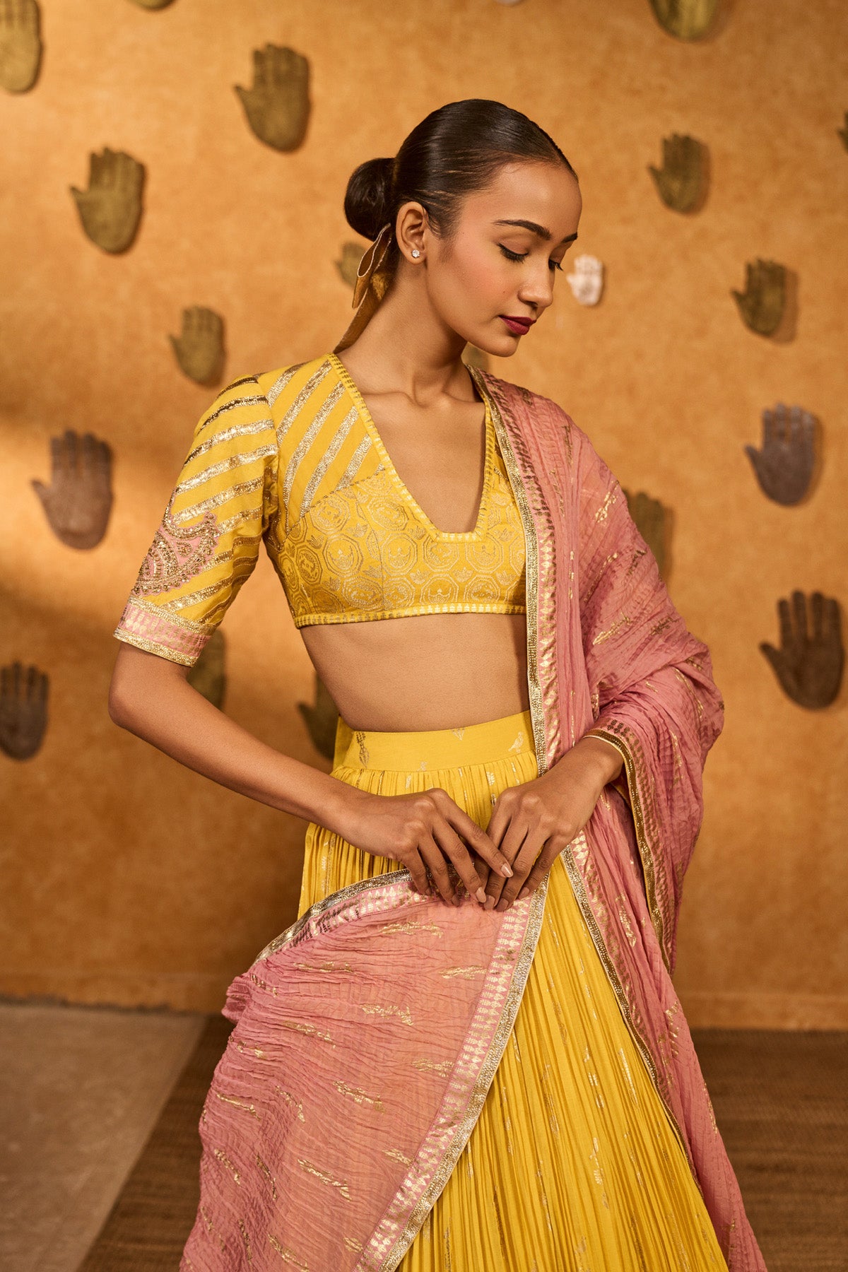 SPICED OCHRE LUNAR LEHENGA SET