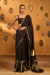 BLACK STILLWATER BLOOM SAREE