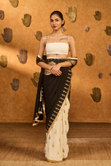 BLACK/WHITE MOON FISH SAREE