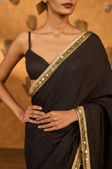 BLACK WISHDROP GOTA SAREE