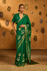 GREEN COCO GROOVE SAREE