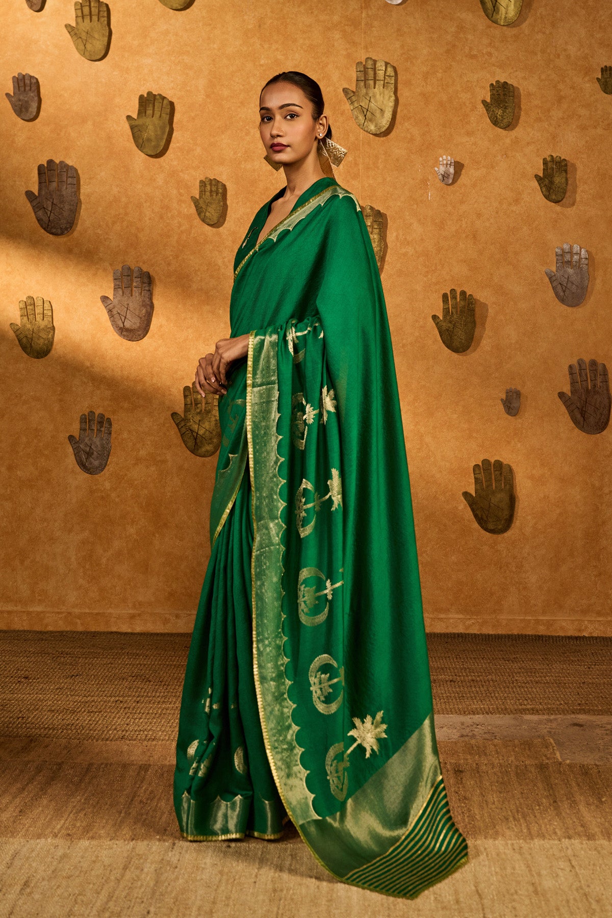 GREEN COCO GROOVE SAREE