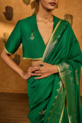 GREEN COCO GROOVE SAREE