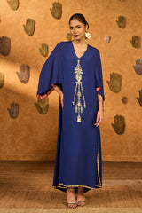SAPPHIRE TRIBAL WHISPER KAFTAN