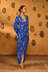 BLUE GILDED FOLKSTONE KAFTAN