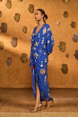 BLUE GILDED FOLKSTONE KAFTAN