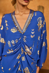 BLUE GILDED FOLKSTONE KAFTAN
