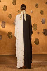 BLACK AND WHITE HEARTBEAT KAFTAN