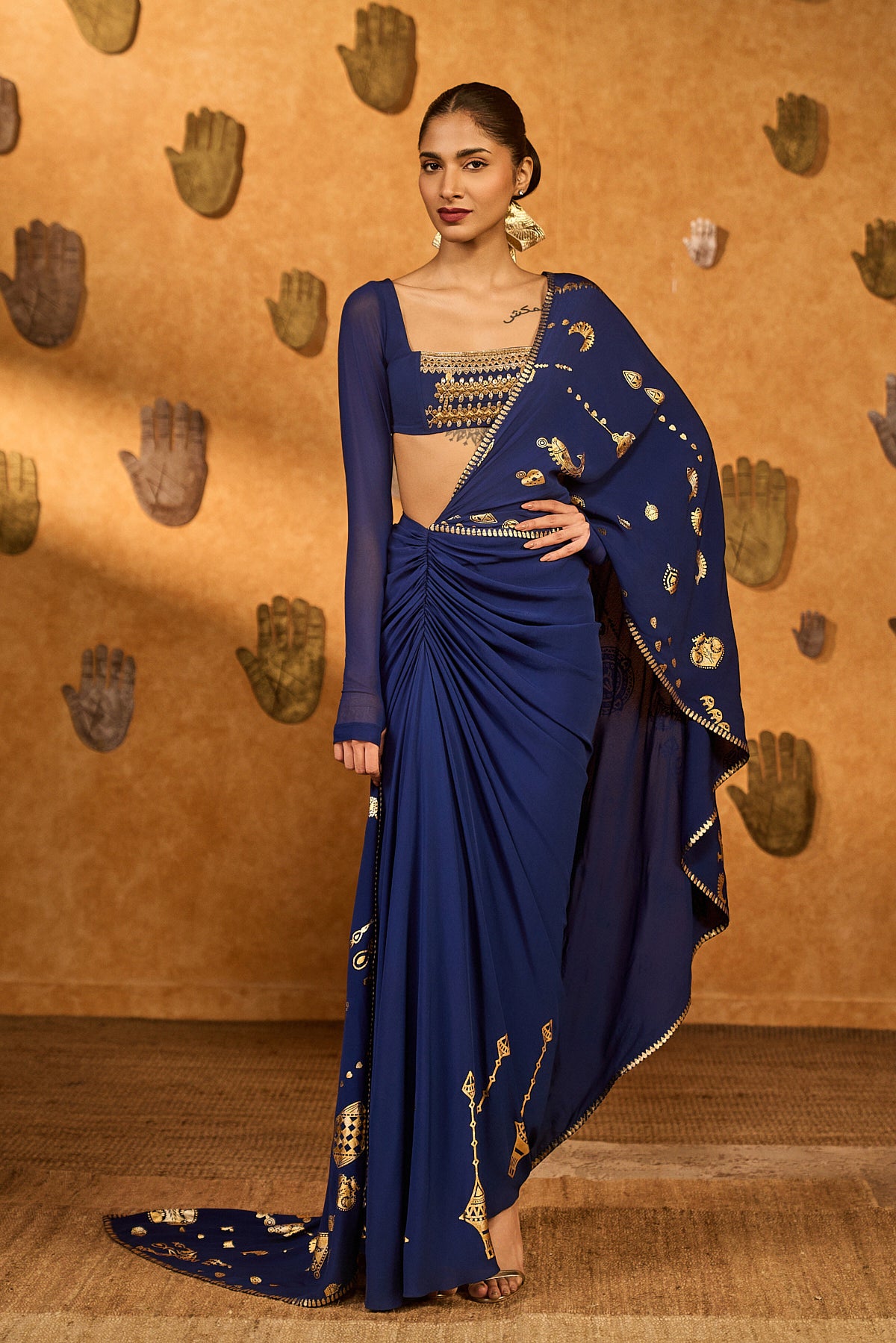 SAPHIRE FOLKSTONE DRAPED SAREE