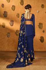 SAPHIRE FOLKSTONE DRAPED SAREE