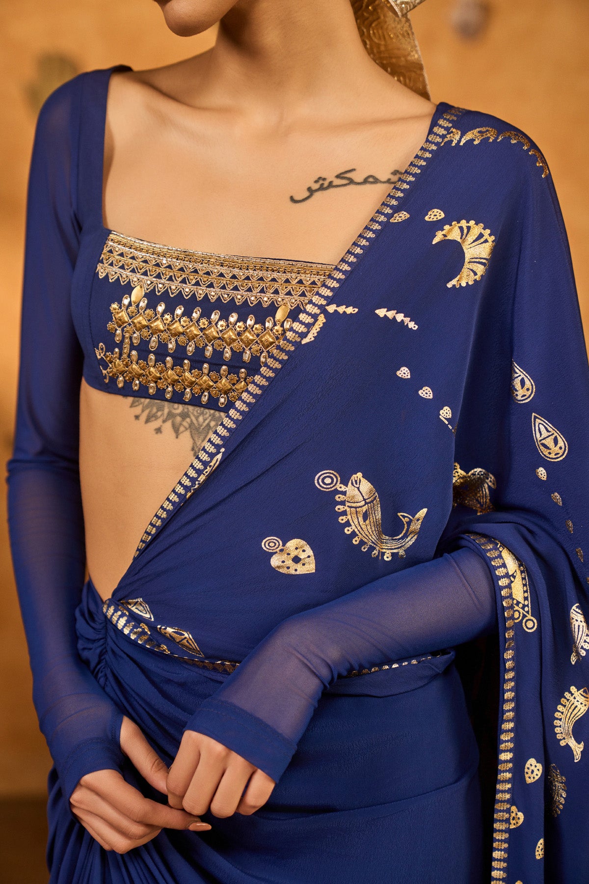 SAPHIRE FOLKSTONE DRAPED SAREE