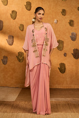 CHAMPAGNE HEARTBEAT DRAPED CAPE SET