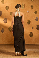 BLACK CHERRY VINE CORSET SET