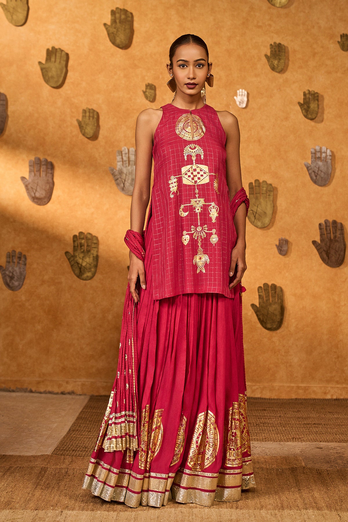 RASPBERRY MOONFISH SKIRT SET
