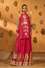 RASPBERRY MOONFISH SKIRT SET