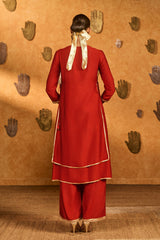 RED MANDARIN SKY KURTA SET