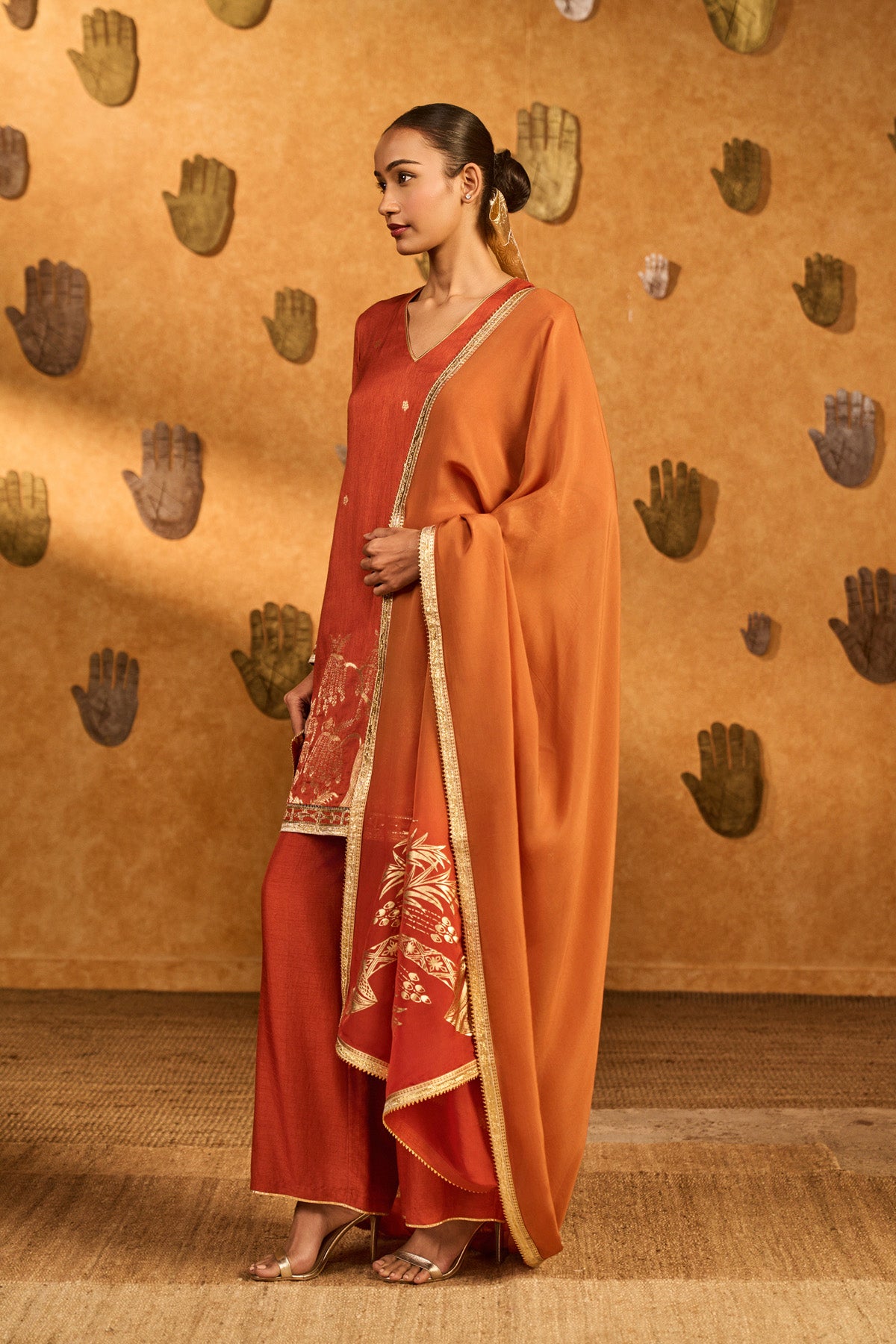 RUST ZEN KURTA SET