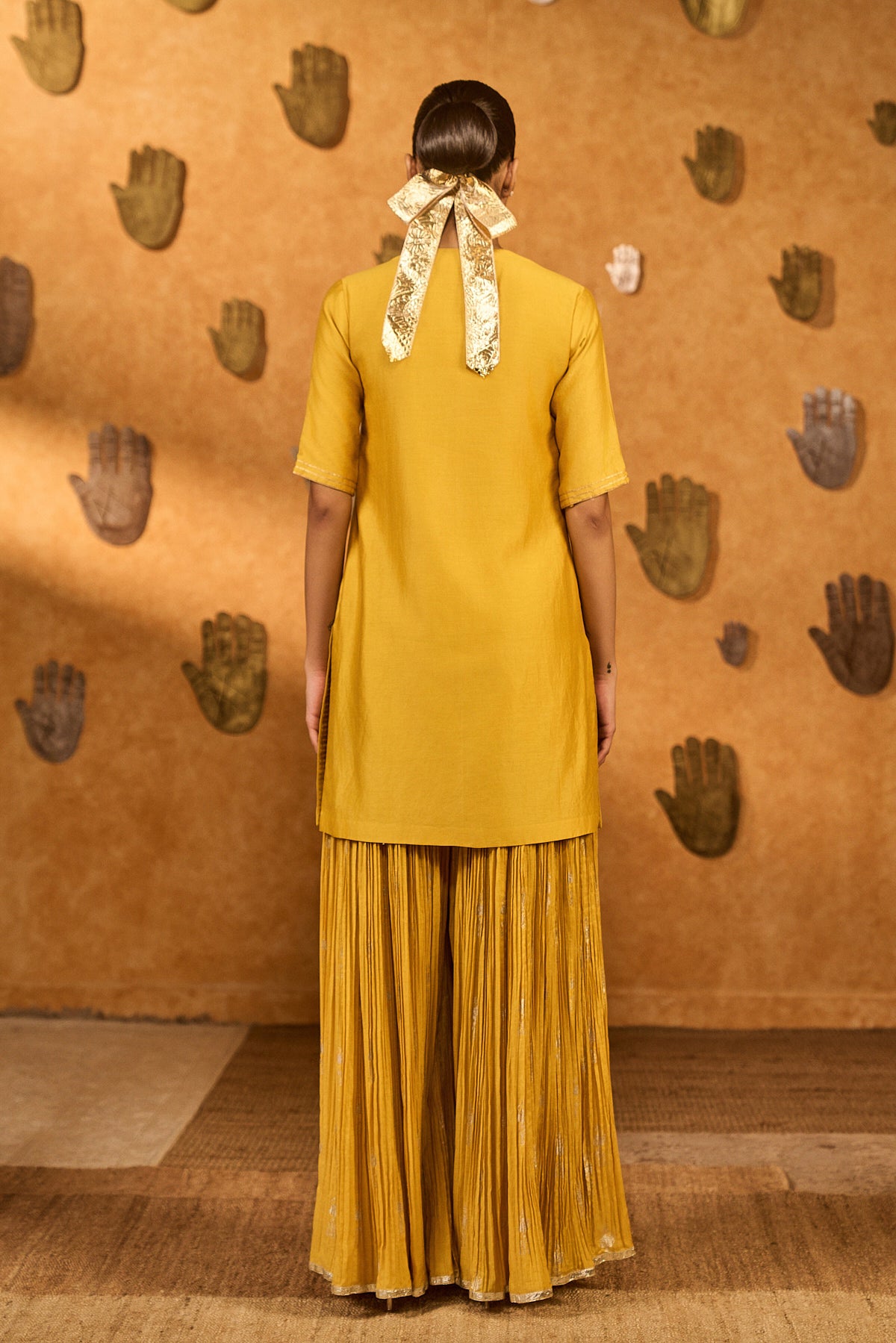 SPICED OCHRE GILDED KETTLE KURTA SET