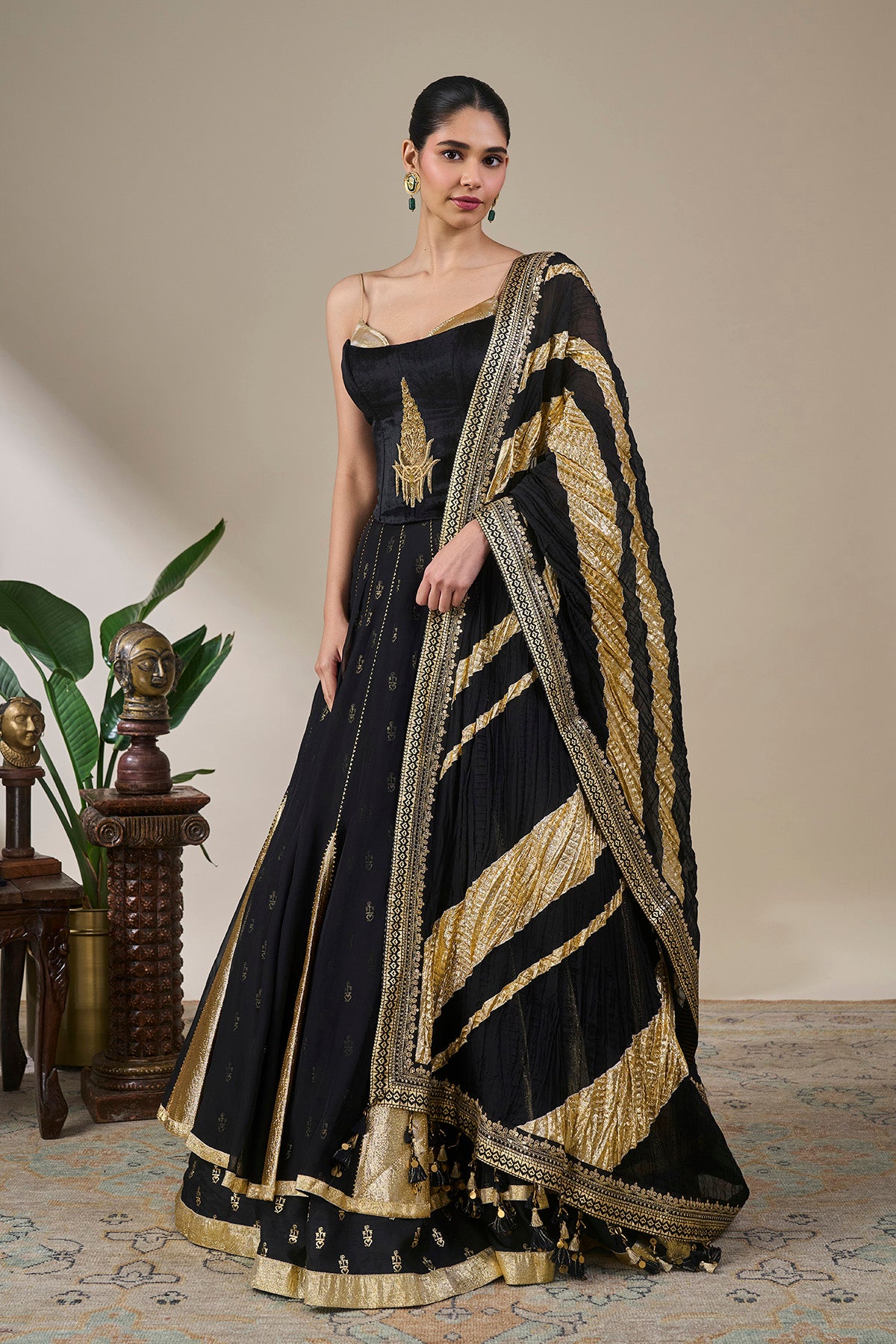 Black Noor Jaal Lehenga Set
