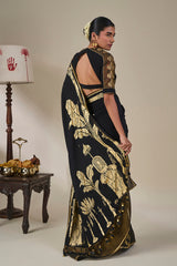 Black Malabar Grove Saree