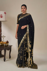 Black Malabar Grove Saree
