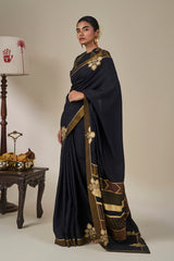 Black Golden Flame Saree