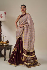 Plum Kochi Counch Saree