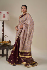 Plum Kochi Counch Saree
