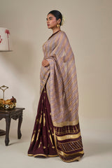 Plum Kochi Counch Saree