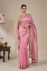 Pink Kochi Counch Saree