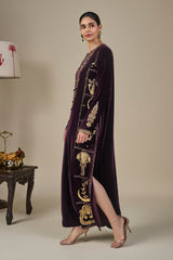 Plum Tropical Stardust Kaftan