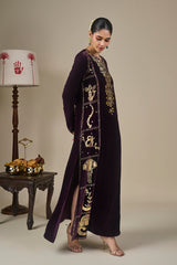Plum Tropical Stardust Kaftan