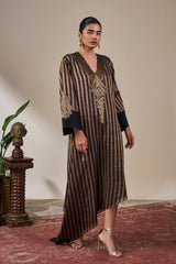 Black Gold Noise Asymmetric Kaftan
