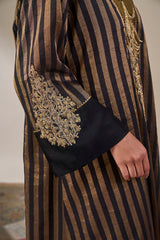 Black Gold Noise Asymmetric Kaftan