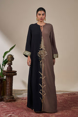 Black & Brown Shaahi Bloom Kaftan